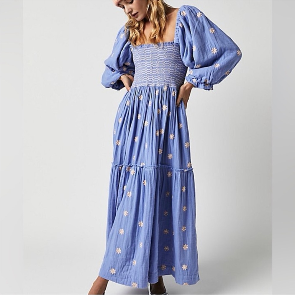 Free People Dahlia Embroidered Maxi Dress